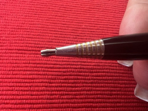 🔴 PARKER mechanical pencil pen black with yellow diamond-cut stone vintage 