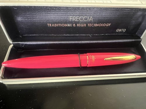 🔴 OHTO penna sfera roller EINS CFR 10 rosa profili dorati scrive con custodia