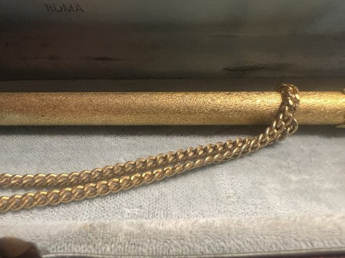 Stylo-Plume Sphère Doré Avec Chaîne Et Décor Turquoise Élégant Écrit Vintage 