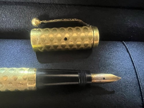 UHLMANN'S Eternal Stylo-Plume Stylo à Plume Rétractable Plaqué Or Marche Vieux