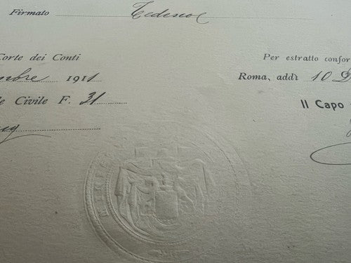 🔴 MINISTRO DEL TESORO conferimento incarico RAGIONIERE FINANZA Regno 1911