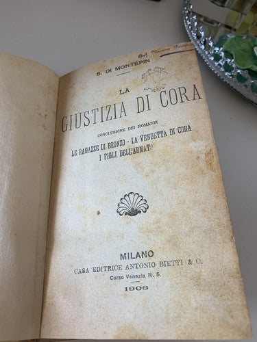 🔴 Book JUSTICE OF CORA Montepin Milan antique 1906 