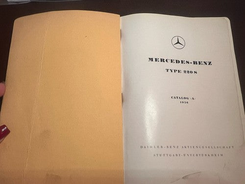 MERCEDES Benz TYPE 220 S Livret Pièces Original Multilingue Vintage 1956