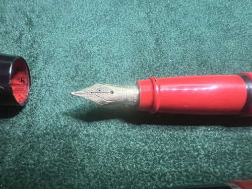 🔴 AURORA penna stilografica Idea ROSSA pennino M e sfera scrivono vintage