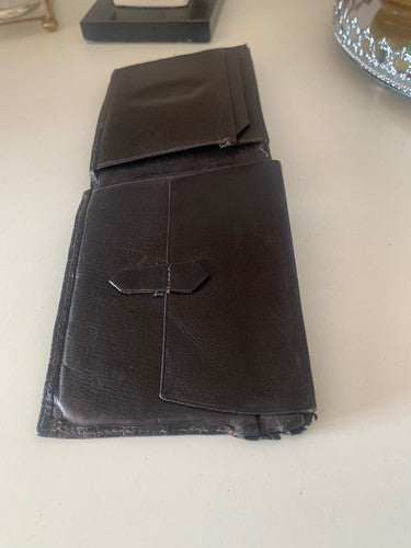 🔴 PORTAFOGLIO ARTIGIANALE uomo vera pelle COCCODRILLO, vintage