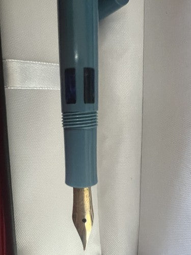 Original Bohler Stylo-Plume Stylo à Plume Bleu À Piston Écrit Vintage 1950