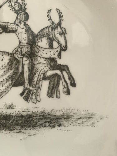 🔴 TIRSCHENREUTH piatto porcellana Germany a parete CAVALIERE 3 vintage 25 cm