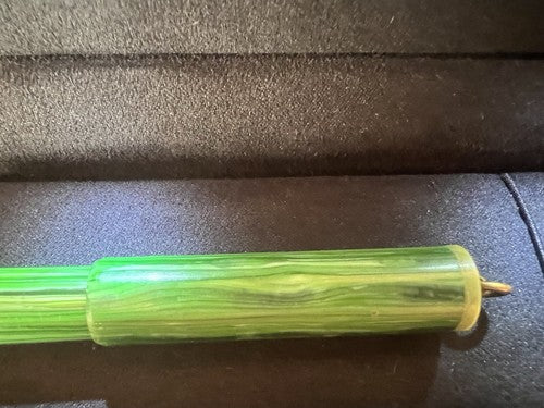 🔴 WATERSON penna stilografica celluloide verde a leva funziona e SCRIVE vintage