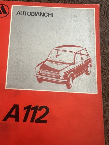 Autobianchi A 112 Lancia Livret Voiture Utilization Entretien Original Vintage 