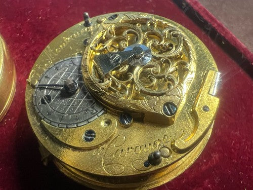 Bewegung GIRARD DE MONT ROUGE Französische Antike Taschenuhr Verga 1770 