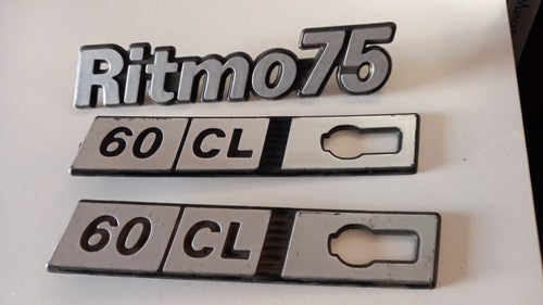 Fiat Ritmo Armes Voiture Emblème Orrnement Logo Vintage Lot 3 Écrites 