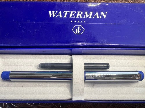 Waterman Stylo-Plume Stylo à Plume Seduction Chrome Profils Bleu à Cartouche