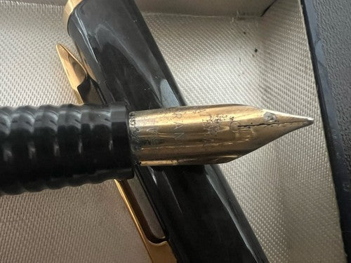 🔴 WATERMAN penna stilografica Laureat lacca GRIGIA pennino F sfera CANNA FUCILE