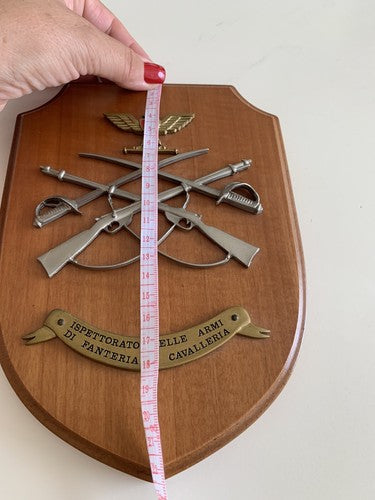 Military Crest Vintage Wood Shield Inspectorate Of Infantry And Cavalry