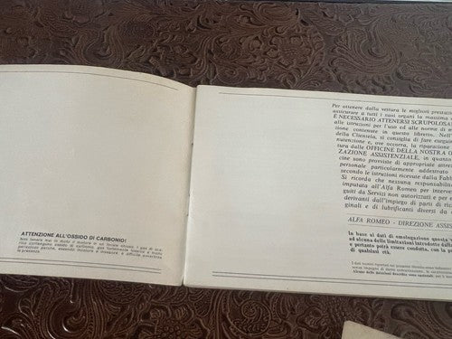 Alfasud Super Livret Voiture Utilization Entretien Italien Original Vintage 