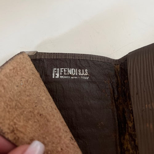 🔴 FENDI porta agenda + portafoglio Zucca tessuto plastificato vintage