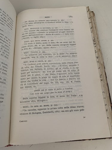 Livre Poèmes De Giosue'Carducci Zanichelli Bologne Vintage 1943