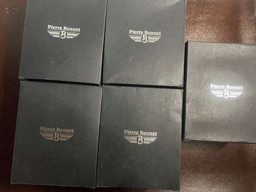 🔴 PIERRE BONNET box scatola orologio astuccio custodia pelle LOTTO 5 PEZZI