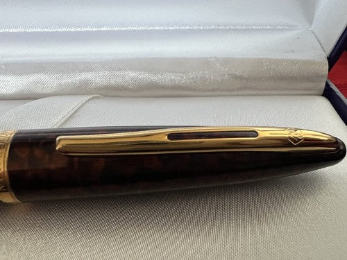 🔴 WATERMAN penna sfera Carene Deluxe lacca marmorizzata profili dorati