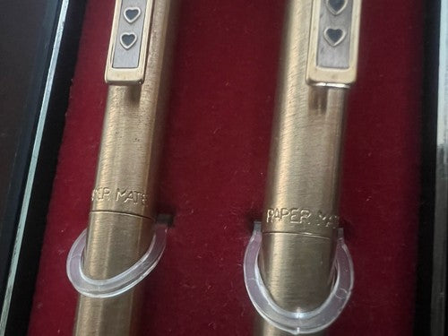🔴 PAPERMATE 2-teiliges Set Vintage-Druckbleistifte aus goldfarbenem Metall mit Etui 