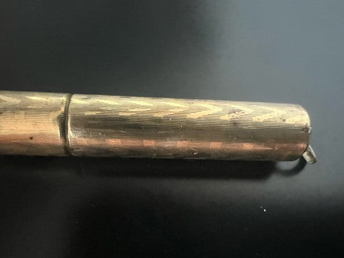 🔴 Vintage SCRIVE Hebel-Füllfederhalter aus ziseliertem Messing aus den 1920er Jahren 