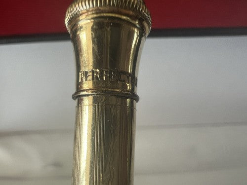 🔴 PERFECTOR matita meccanica cesellata LAMINATO ORO guillochè vintage
