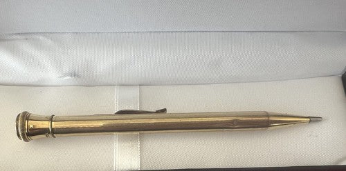 🔴 PERFECTOR matita meccanica cesellata LAMINATO ORO guillochè vintage
