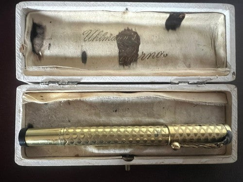 UHLMANN'S Eternal Stylo-Plume Stylo à Plume Rétractable Plaqué Or Marche Vieux