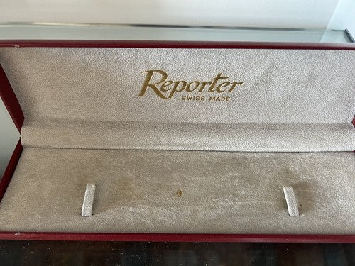 🔴 REPORTER box scatola orologio cofanetto custodia pelle vellutino vintage