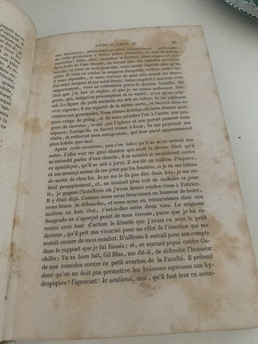 🔴 Book HISTORIE de santillane GIL BLAS in fracoise Paris 1848 antique 1890 