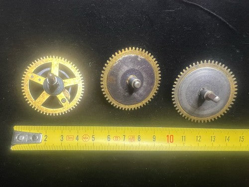 🔴 RUOTA OROLOGIO ingranaggio movimento pignoni a pendolo tavolo lotto 3 pezzi