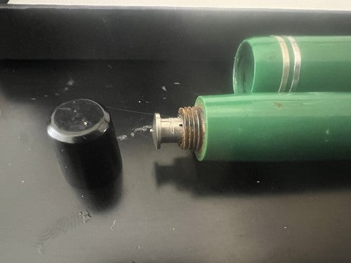 Stylo-Plume Stylo à Plume Vert Profiles Chrome Piston Bouton Écrit Vintage '40 