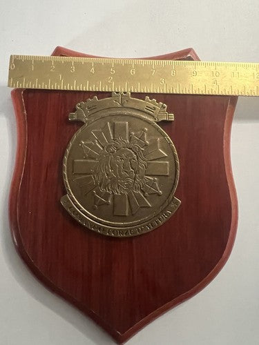 Crest Commande Forces D'Altura Bouclier Bois Poli Et Métal Relief Hauteur 15 