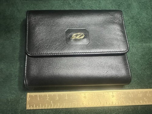 🔴 DUPONT portafoglio uomo pelle nera porta banconote carte tascabile NUOVO