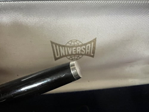 🔴 UNIVERSAL penna stilografica pennino ORO a PISTONE SCRIVE vintage anni 50