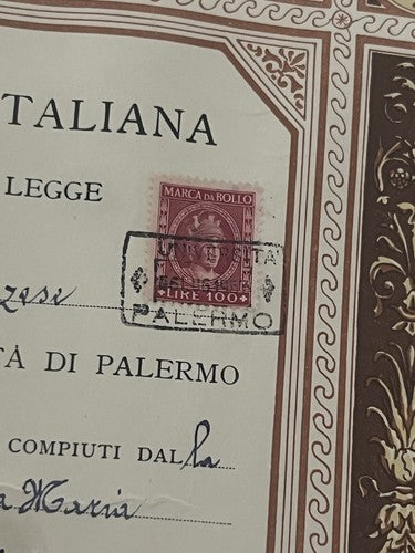 Diplôme Universitaire République Italienne Chimique 5 Juin 1957 Timbre Origine