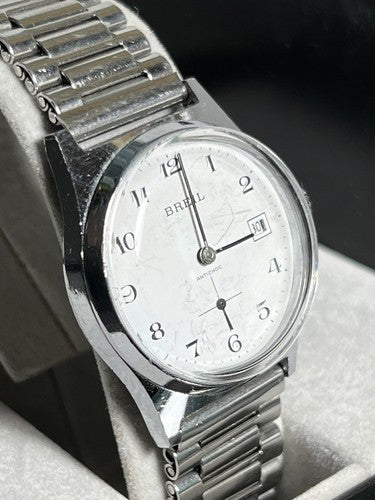 🔴 BREIL orologio acciaio carica manuale funziona con scatola vintage