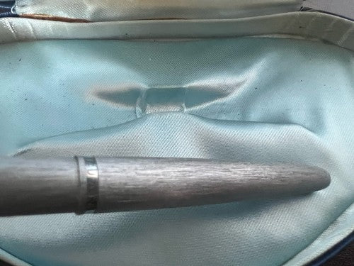Aurora Pen Sphere Satin Chrome Marking With Pencil Case Vintage