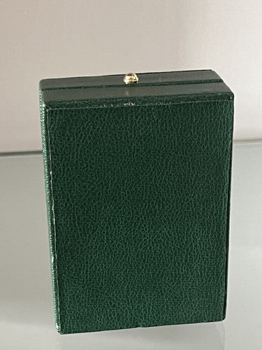 🔴 LUBINSKI scatola accendino pelle verde misura interna come foto