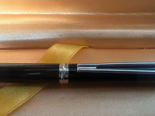 🔴 WATERMAN penna sfera lacca nera Harmony profili cromati con astuccio