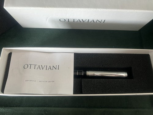 Ottaviani Stylo-Plume Sphère Roller Laque Chrome Trousse Et Garantie NOS