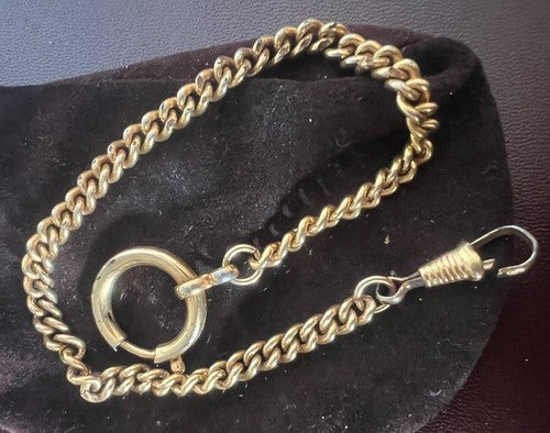 Chain Pocket Watch Golden with Carabiner Length 25 CM Vintage