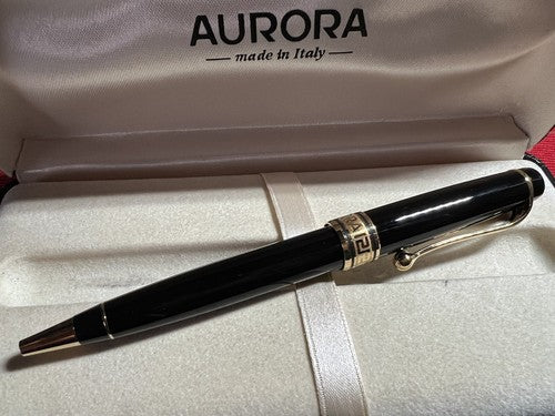 🔴 AURORA penna sfera OPTIMA auroloide nera profili laminati oro garanzia