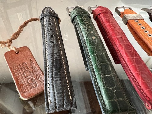 🔴 SECTOR cinturini orologi uomo pelle dimensioni come foto con fibbie 6 PEZZI