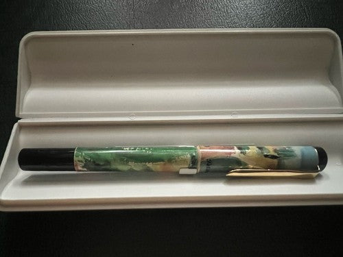 🔴 PELIKAN multicolored cartridge fountain pen writes vintage 1980s 