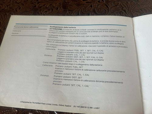 Austin Metro Booklet Car Use Maintenance Italian Original Vintage