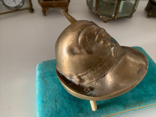 🔴 ALPINE Briefbeschwerer, massive Bronzeskulptur, dreidimensionale Vintage-Schreibtischfigur 