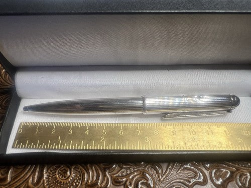 🔴 LECCE PEN penna sfera ARGENTO 925 MASSICCIO meccanismo rotazione scrive