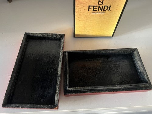 🔴 FENDI Schmuckkästchen aus Holz für Ohrringe, Armbänder, Halsketten und Vintage-Anhänger 