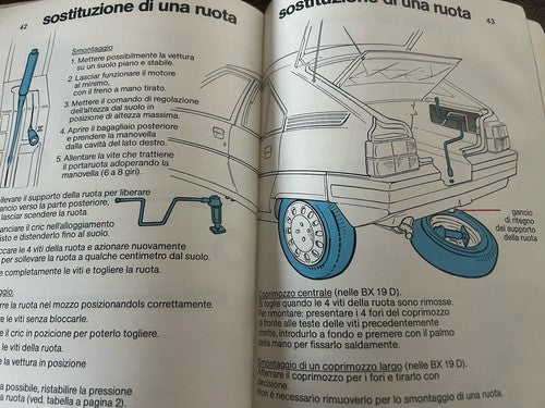 Citroen BX 19 Livret Voiture Utilisation et Entretien Italien Original Vintage